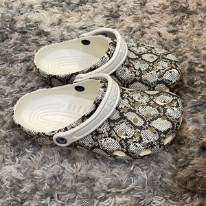 Snakeskin crocs